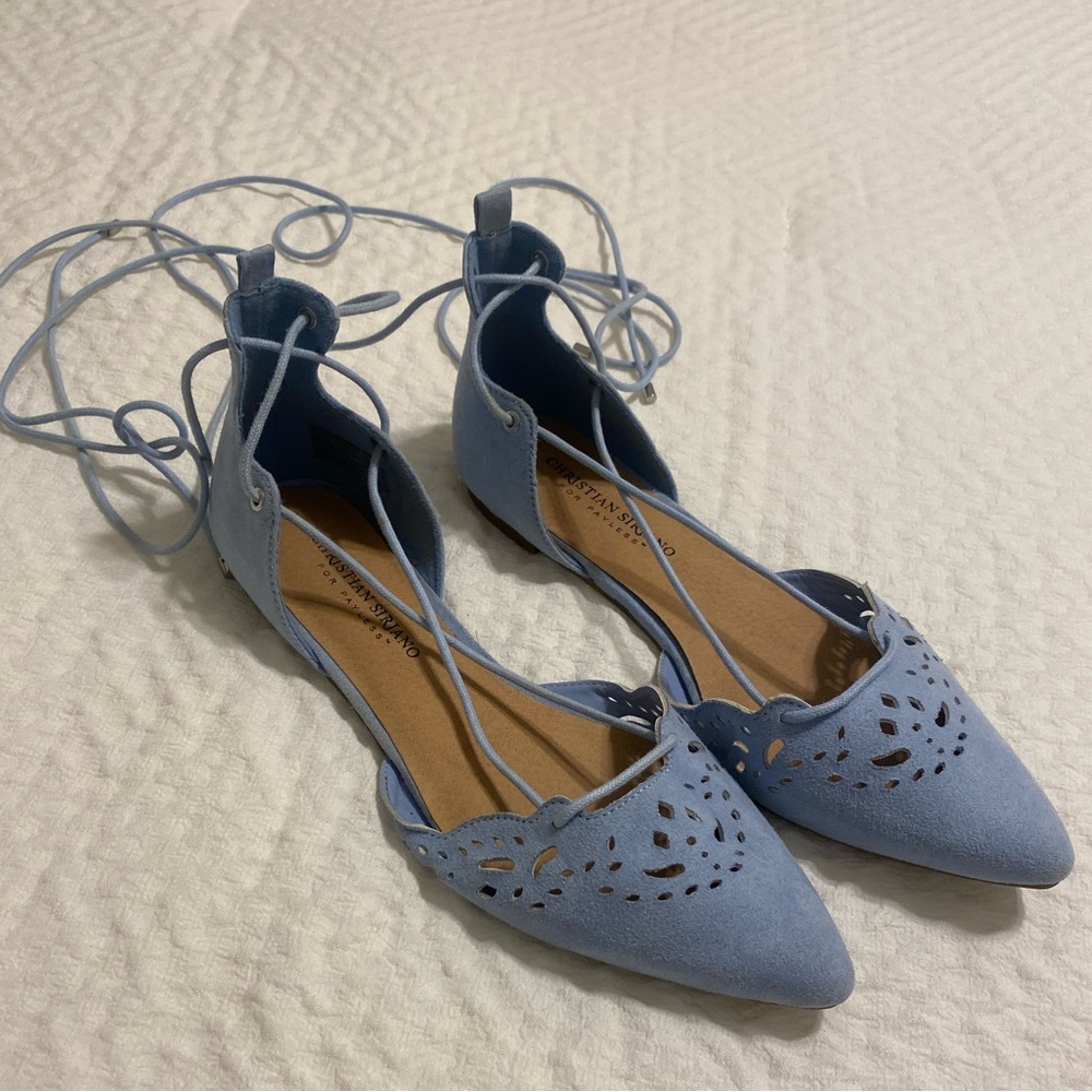 Blue Ballet Lace Up Sandals